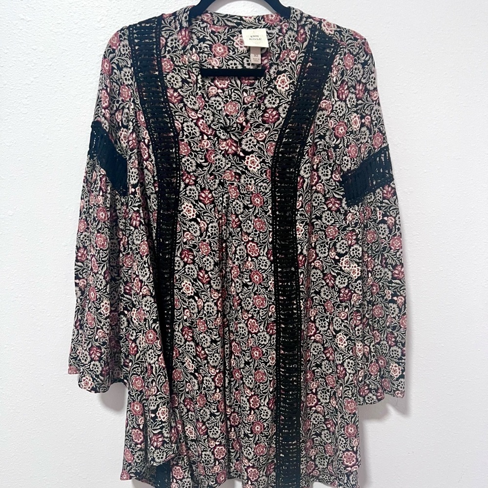 Knox Rose Black and White Asymmetrical Tunic‎ XS